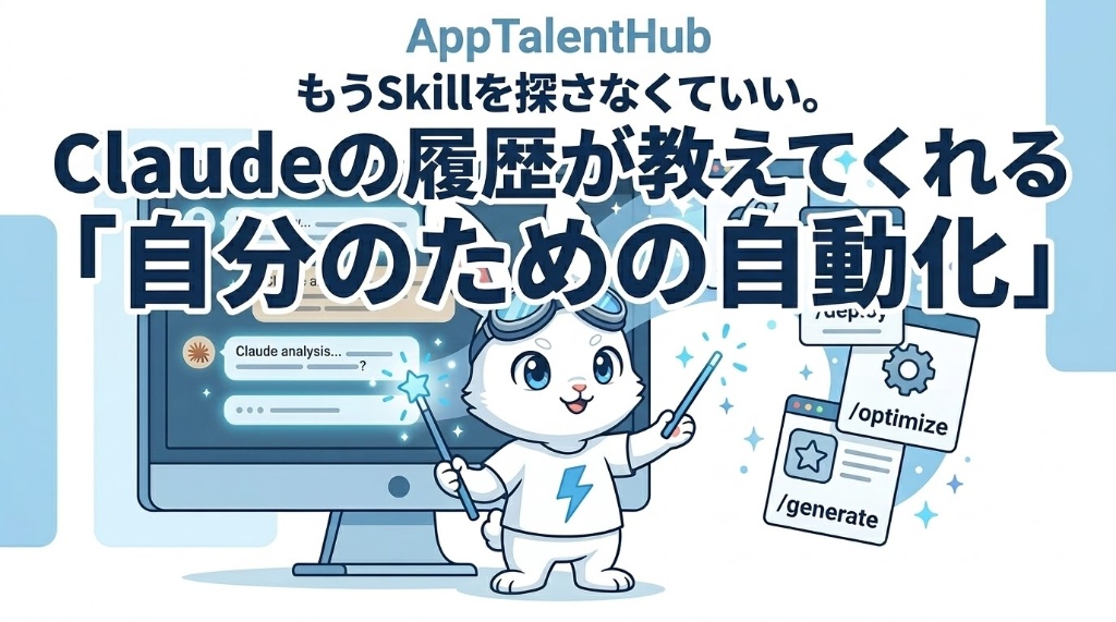 もうSkillを探さなくていい。Claudeの履歴が教えてくれる「自分のための自動化」