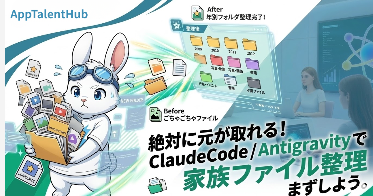 絶対に元が取れる! ClaudeCode /Antigravityで家族ファイル整理 まずしよう。