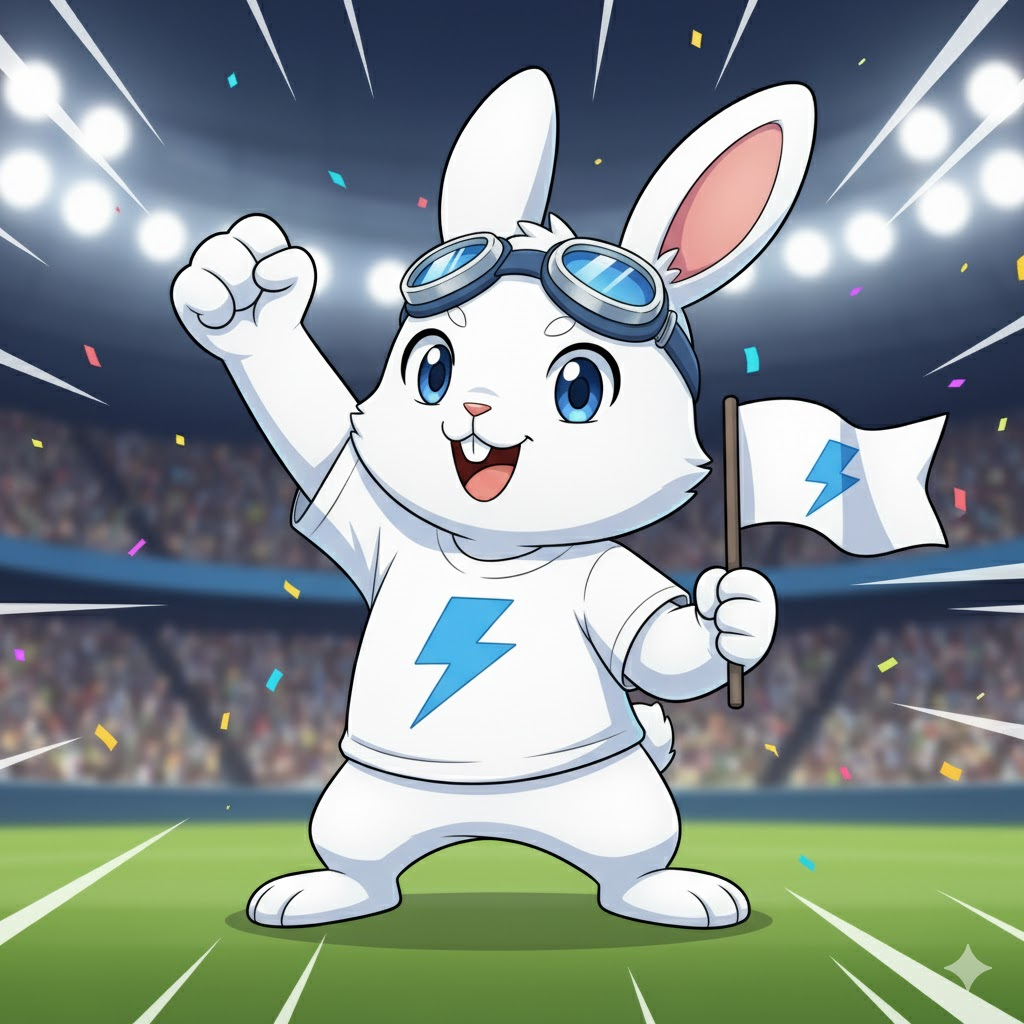 ラピットくん - 旗振り