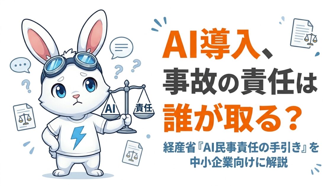 AIを導入したら、事故の責任は誰が取るのか？ — 経産省「AI民事責任の手引き」を中小企業向けにわかりやすく解説