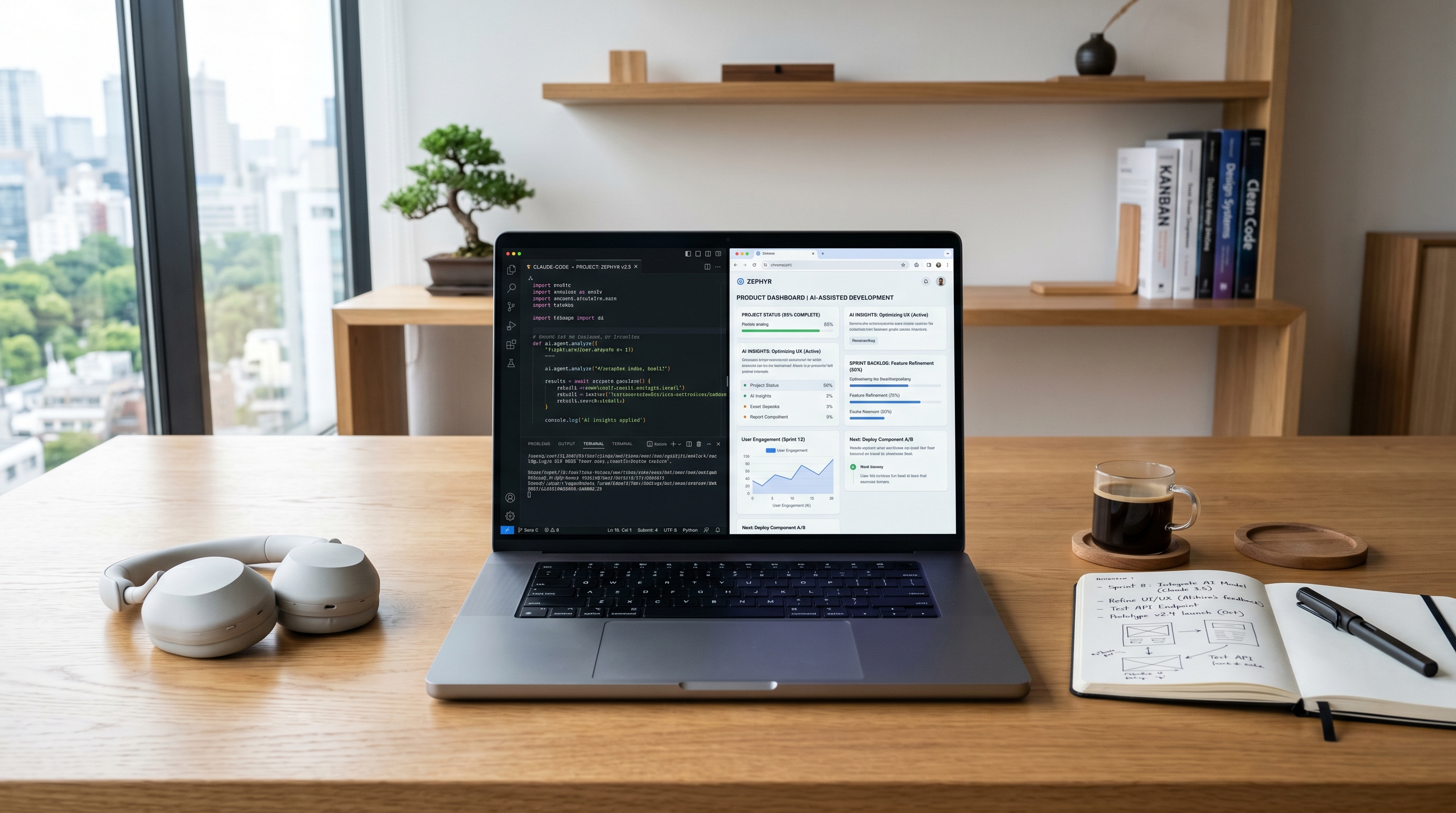 Claude Codeで開発する様子