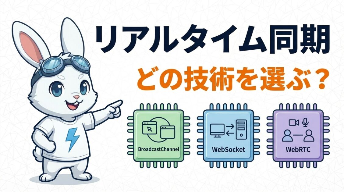 Webアプリのリアルタイム同期、どの技術を選ぶ？ BroadcastChannel / WebSocket / WebRTC を実例で比較