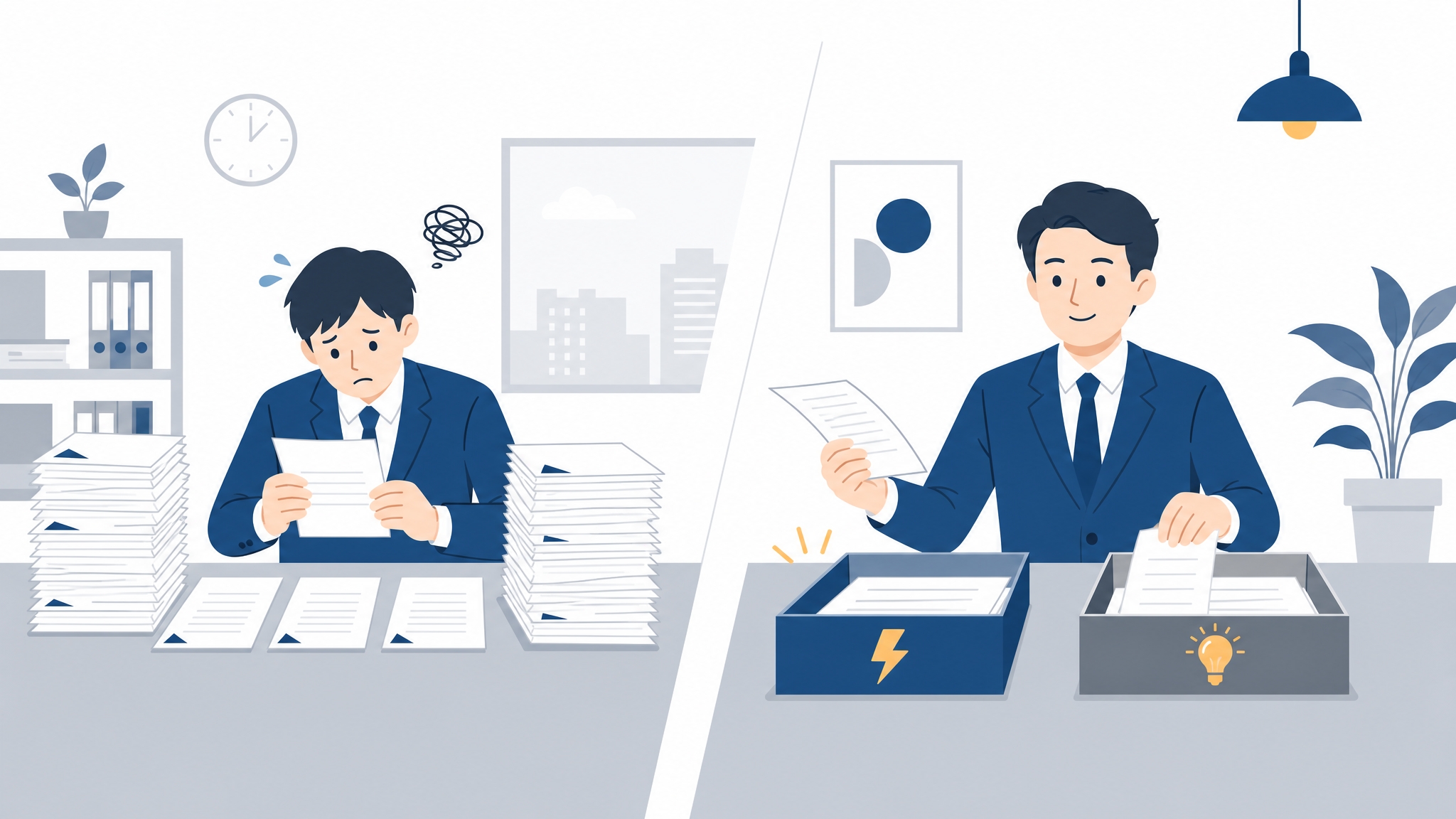 新人は一律に対応し、ベテランは即答と熟考を見極めて仕分ける
