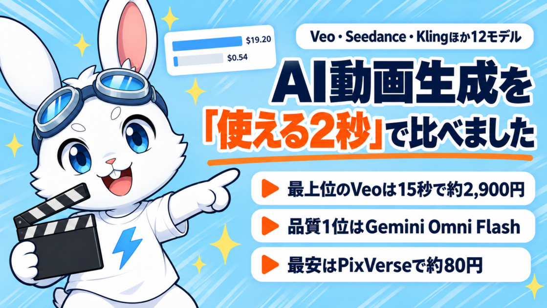 AI動画生成、いまどれを使う？ Veo・Seedance・Klingなど12モデルを「使える2秒」の値段で比べました【2026年9月版】